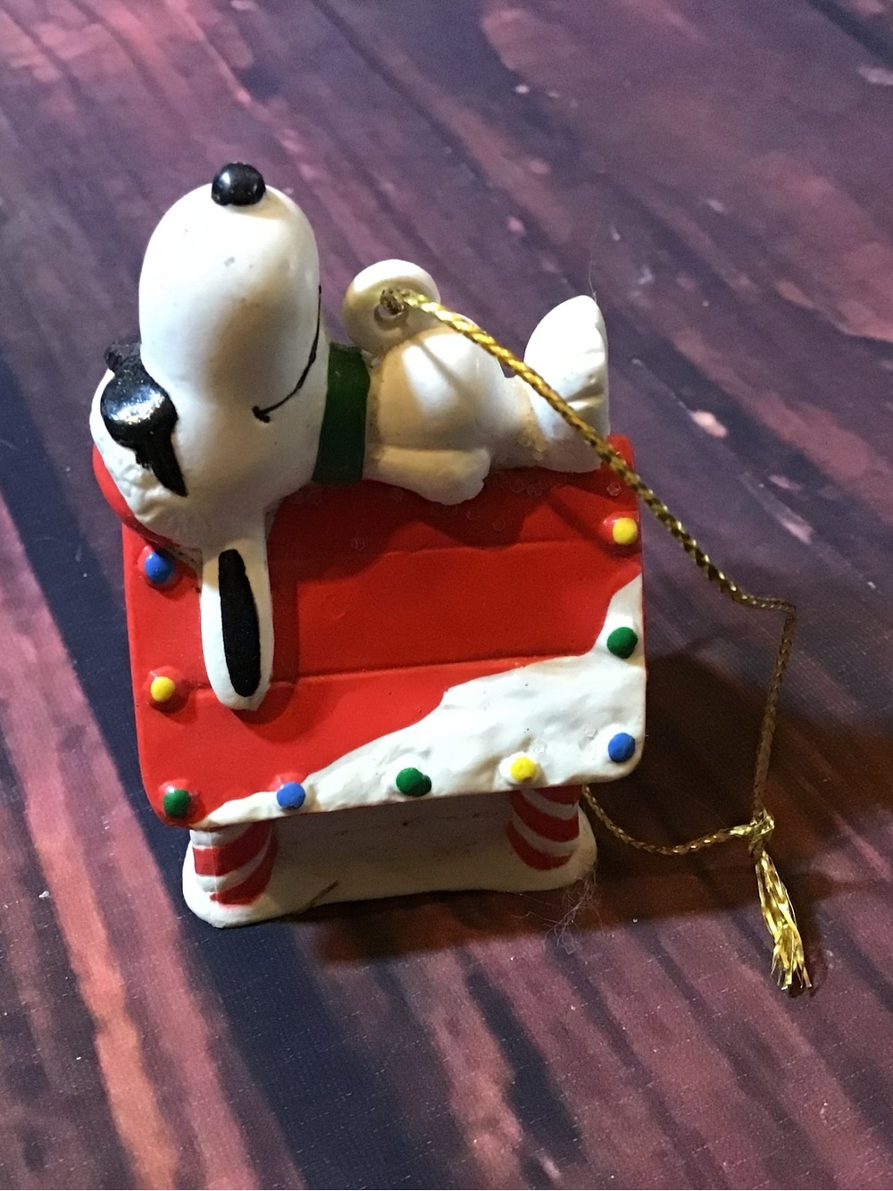 Vintage peanuts collection snoopy and Woodstock Christmas ornament